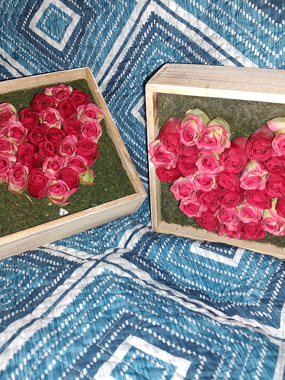 Bundle Of 2 Preserved Pink Rose Heart Box – Decorative Home Accent